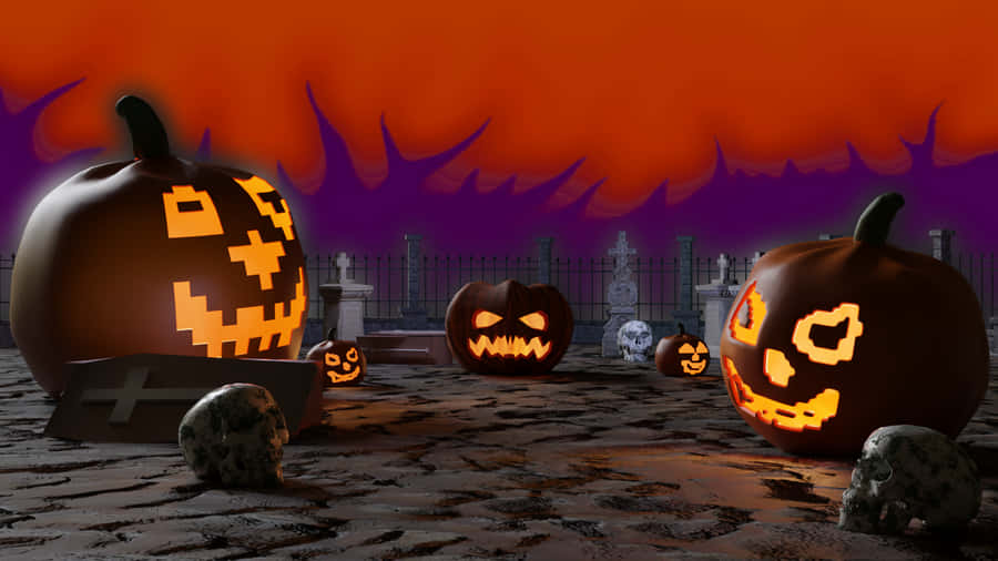 Proudly Decorated Home For Halloween Wallpaper