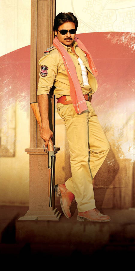 Pspk In Police Outfit On Post Wallpaper