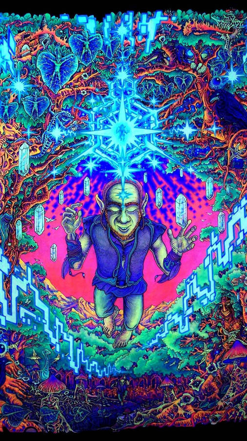 Psychedelic Iphone Big Elf Man Wallpaper