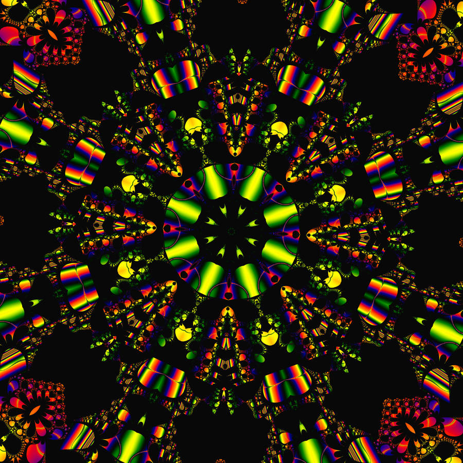 Psychedelic Kaleidoscope Fractal Pattern Wallpaper
