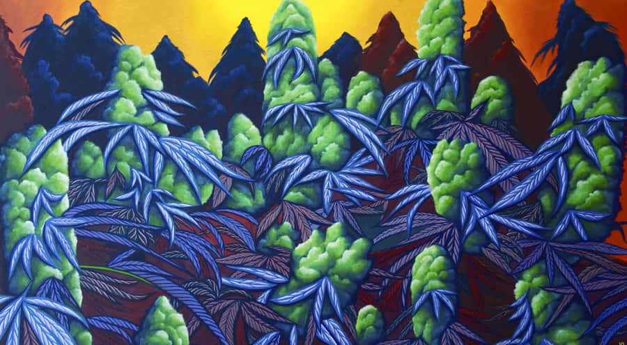 Psychedelic Weed Art Wallpaper