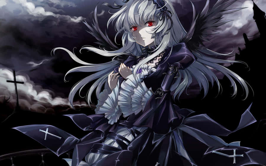 Psycho Anime Girl Staring Out The Window Wallpaper