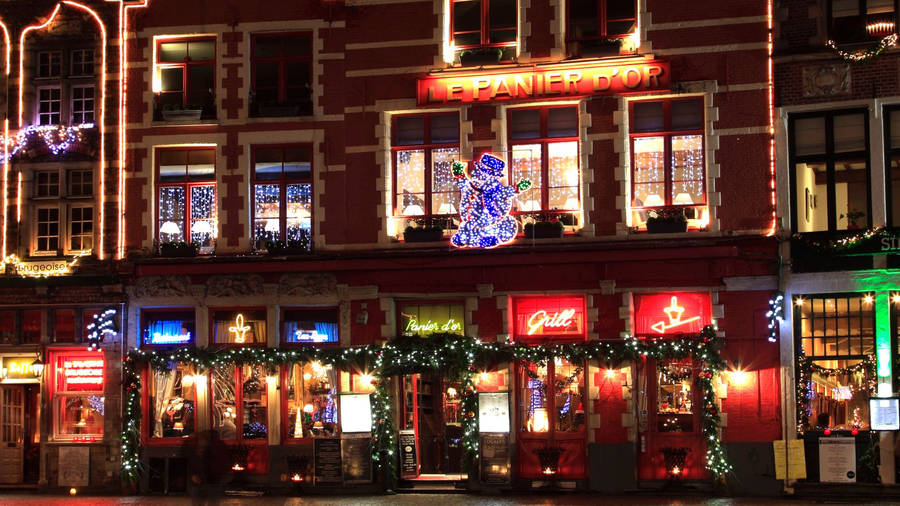 Pub Holiday Season Exterior Photography Wallpaper