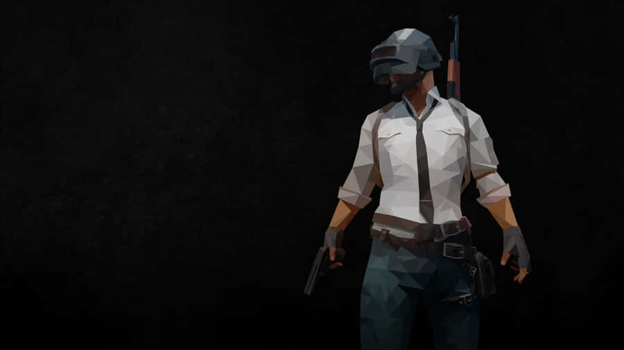 Pubg Conqueror Characterwith Gunand Helmet Wallpaper