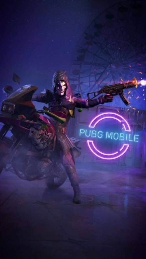 Pubg Joker Pubg Mobile Neon Purple Wallpaper