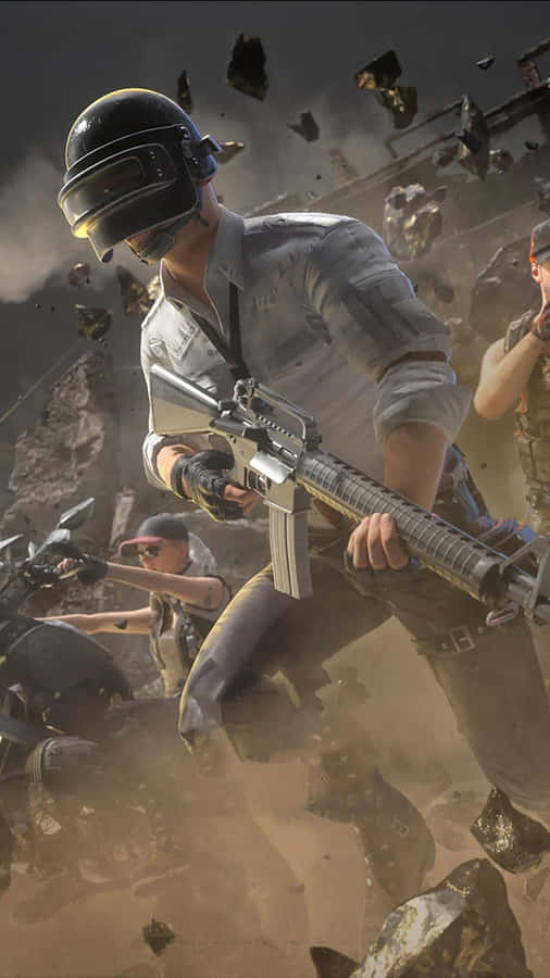 Pubg Mobile - A Group Of Soldiers With Guns Wallpaper