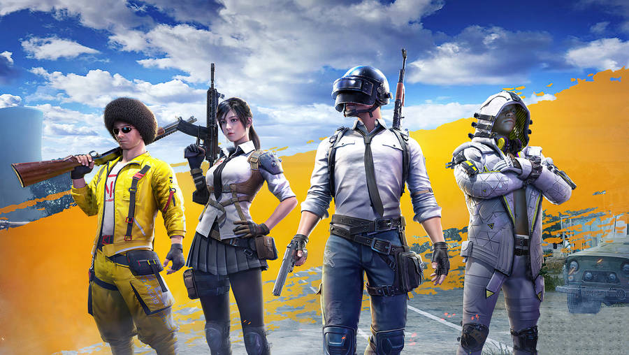 Pubg Team Together 1366x768 Wallpaper