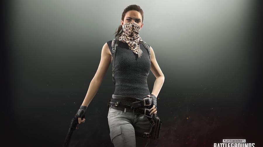 Pubg Thumbnail Leopard-masked Girl Wallpaper