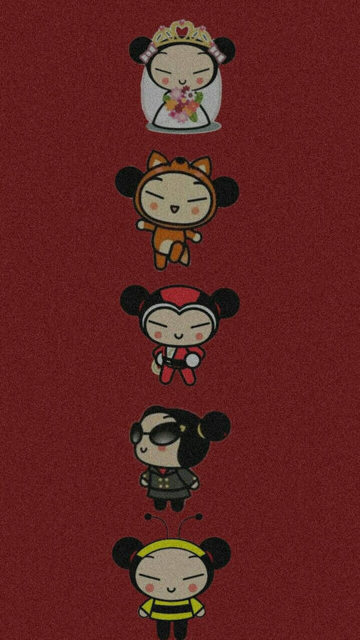 Pucca In Different Outfits Wallpaper
