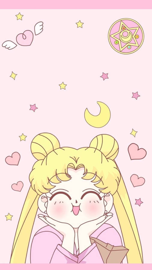 Puffy-faced Pastel Cute Girl Wallpaper