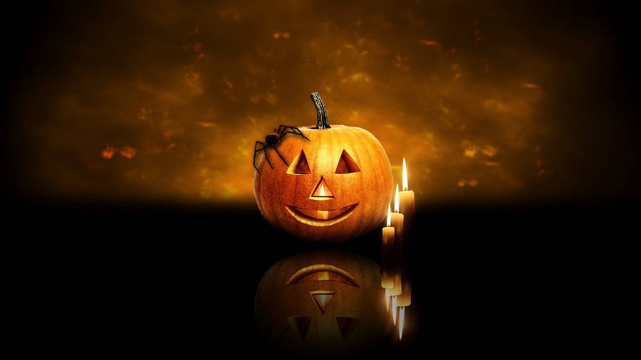 Pumpkin Candles Halloween Aesthetic Wallpaper