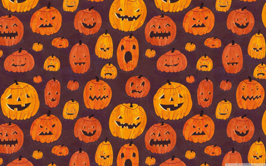 Pumpkin Doodles Fall Halloween Wallpaper