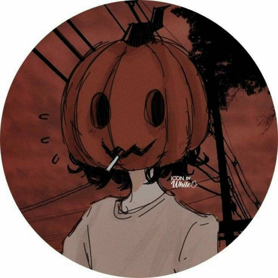 Pumpkin Head Pfp Aesthetic Background Wallpaper