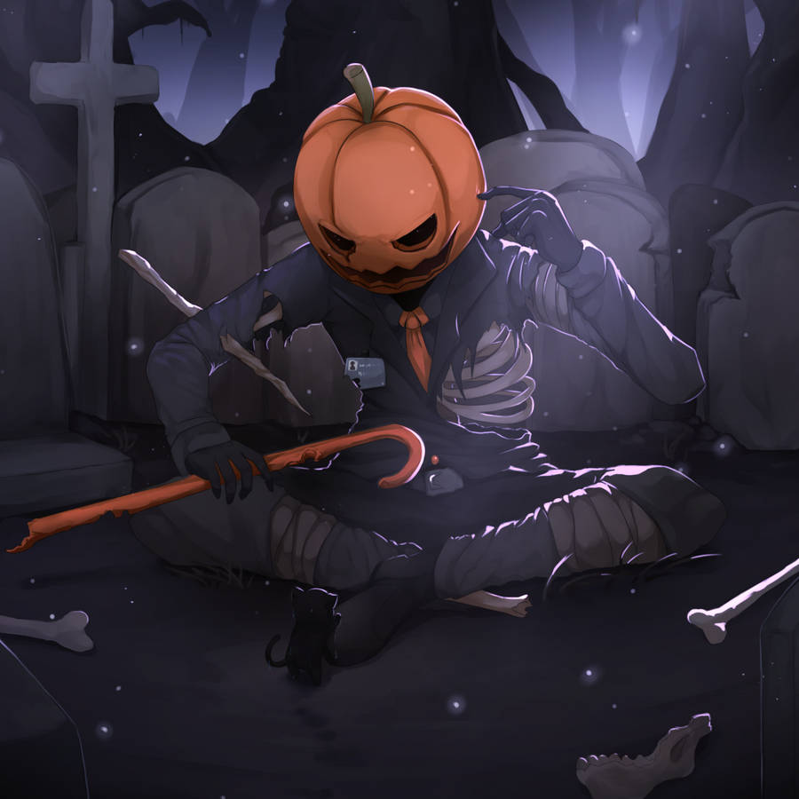 Pumpkin-headed Man For Halloween Pfp Wallpaper