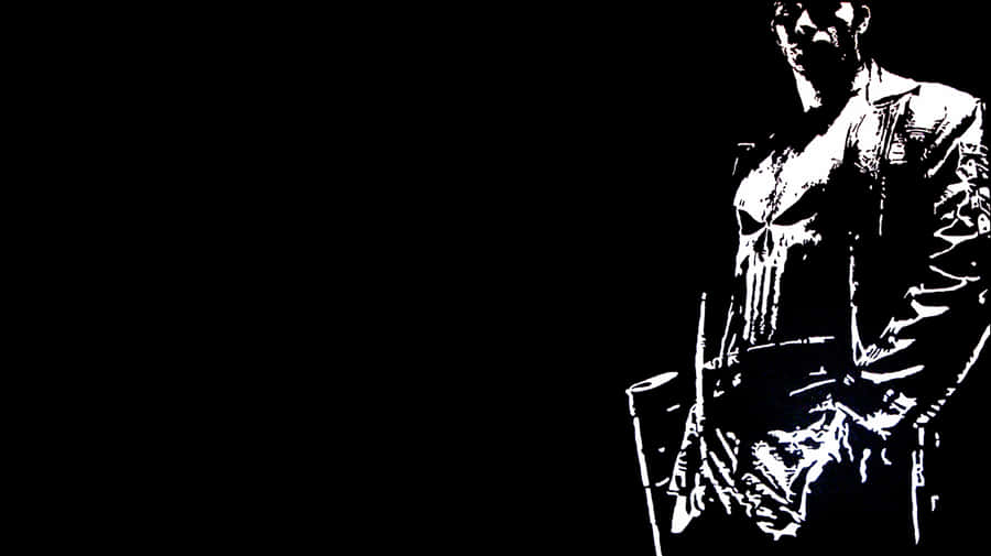 Punisher Black And White Art Man Desktop Wallpaper