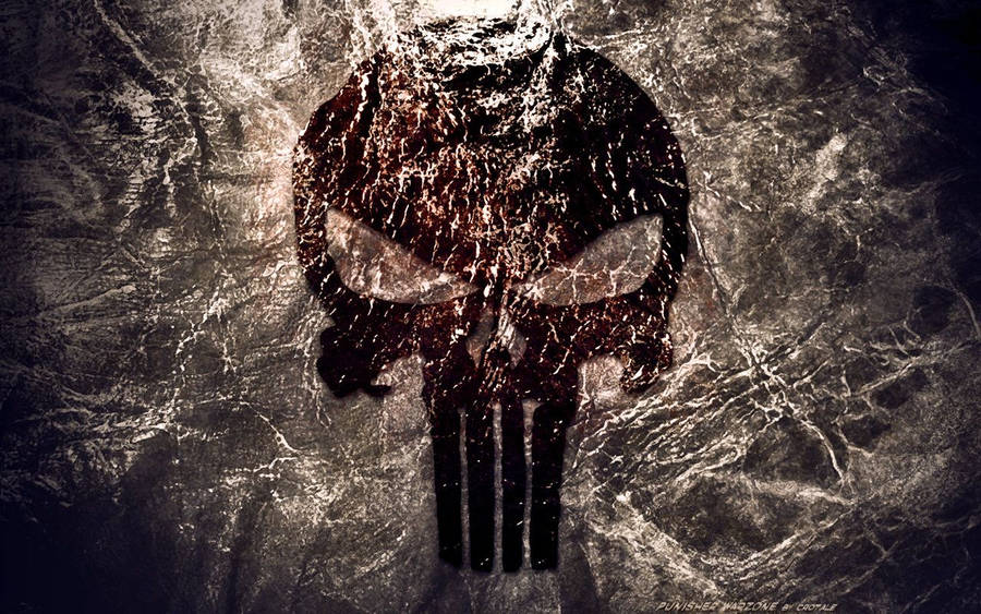 Punisher Skull In Leather Wallpaper