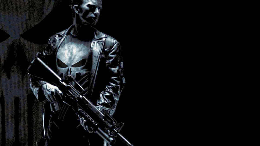 Punisher Skull Shirt Desgin Dark Desktop Wallpaper