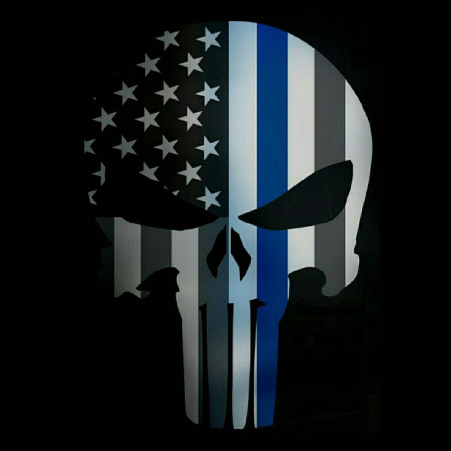 Punisher Skull Thin Blue Line Wallpaper