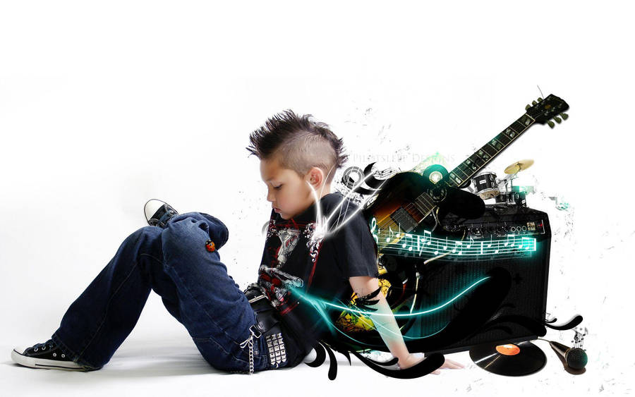 Punk Rock Cool Boy Graphic Artwork Wallpaper