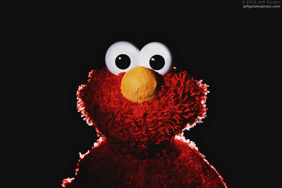 Puppet Elmo In Black Wallpaper