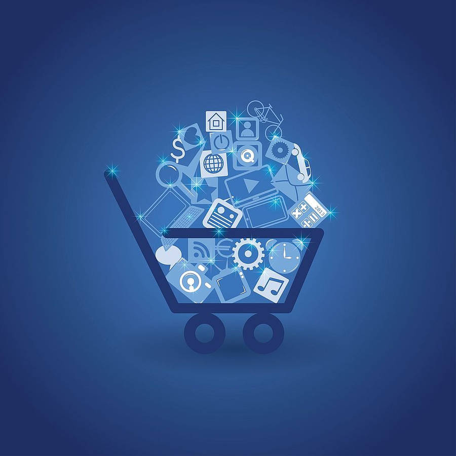 Purchase Cart Blue Aesthetic Wallpaper