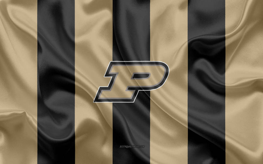 Purdue University Logo In Striped Cloth Wallpaper