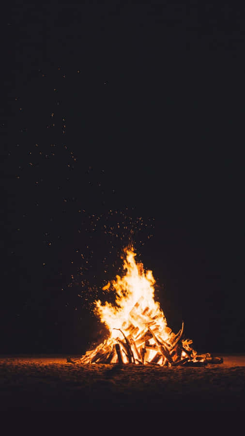 Pure Black Oled Fire Wallpaper