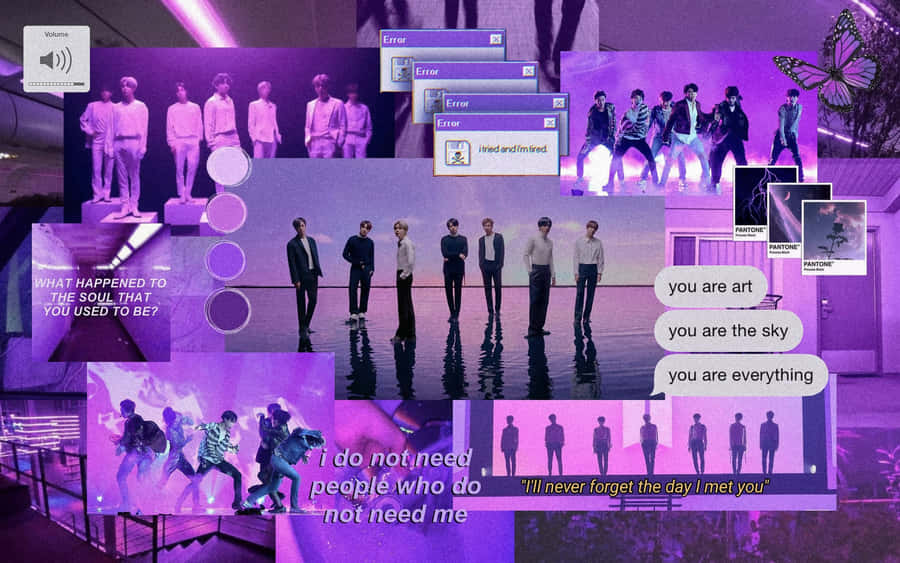 Purple Aesthetic Collage Bts Wallpaper