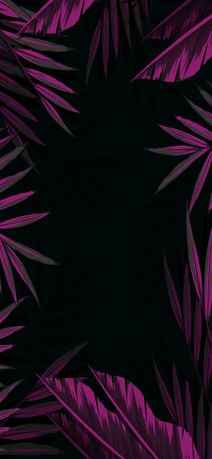 Purple Aesthetic Phone Leaves Wallpaper