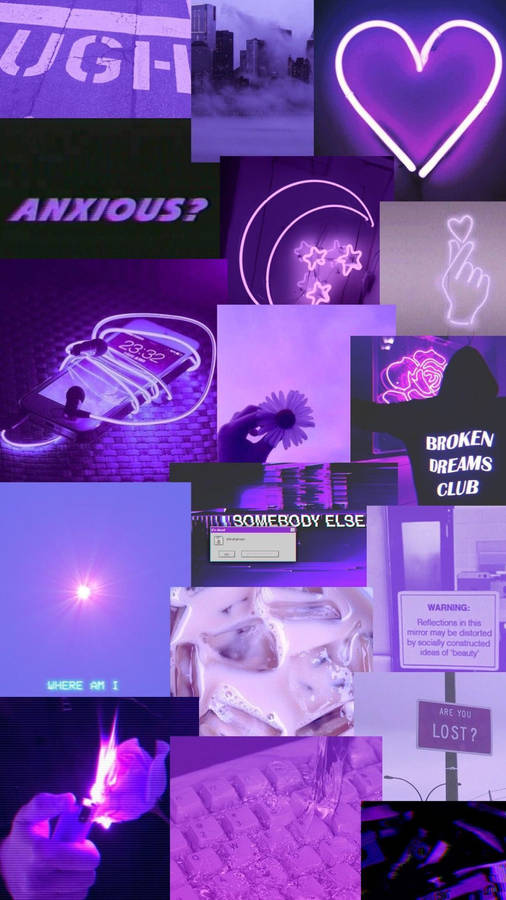 Purple Aesthetic Phone Words Wallpaper