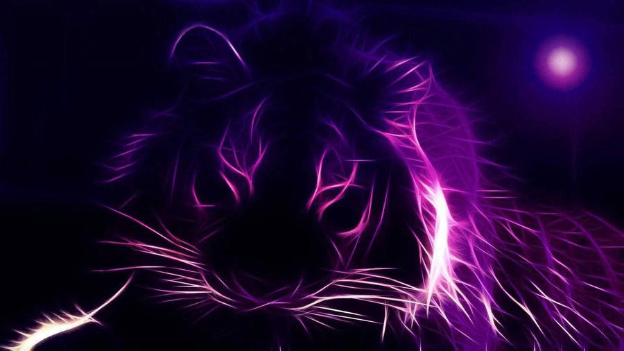 Purple Aesthetic Tiger Digital Art Wallpaper