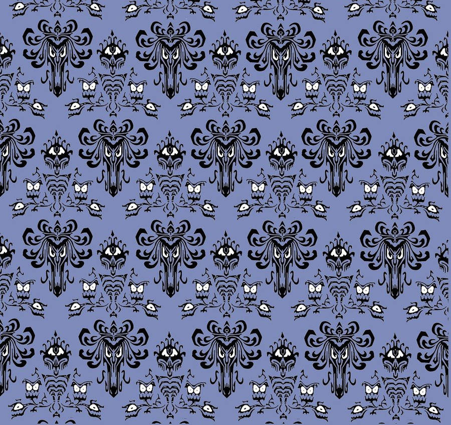 Purple And Black Pattern Haunted Mansion Wallpaper