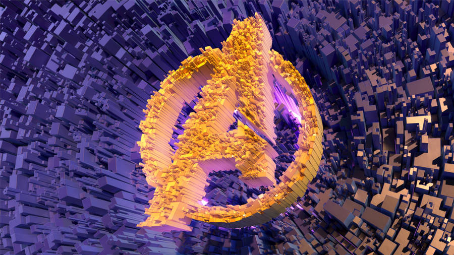 Purple And Yellow Avengers Logo Wallpaper