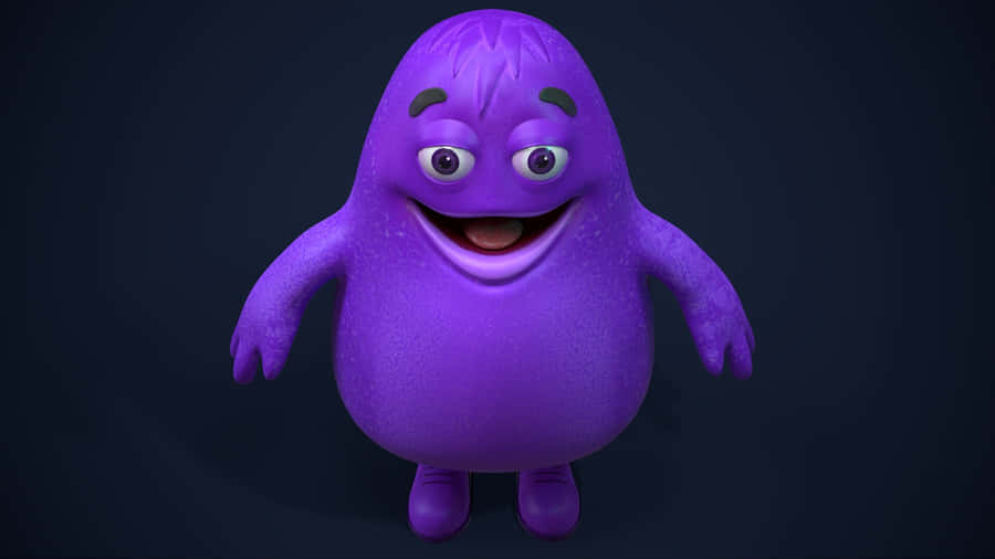 Purple Animated Character Smiling Wallpaper