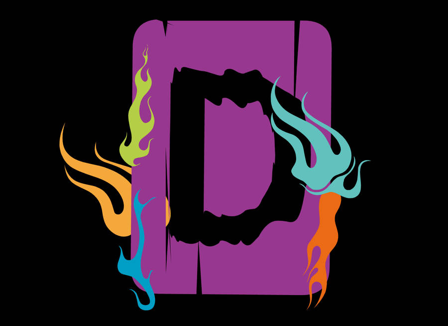 Purple Block Letter D Wallpaper