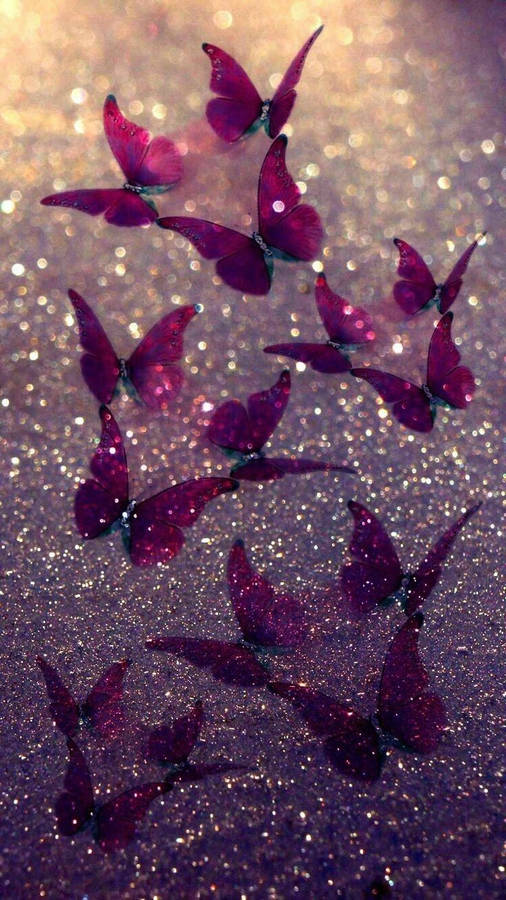 Purple Butterflies Pretty Phone Wallpaper