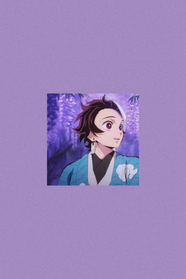 Purple Demon Slayer Aesthetic Tanjiro Wallpaper