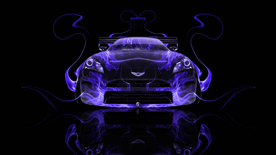 Purple Flames Hyundai Genesis Wallpaper