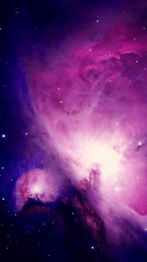 Purple Galaxy Iphone And Stars Wallpaper