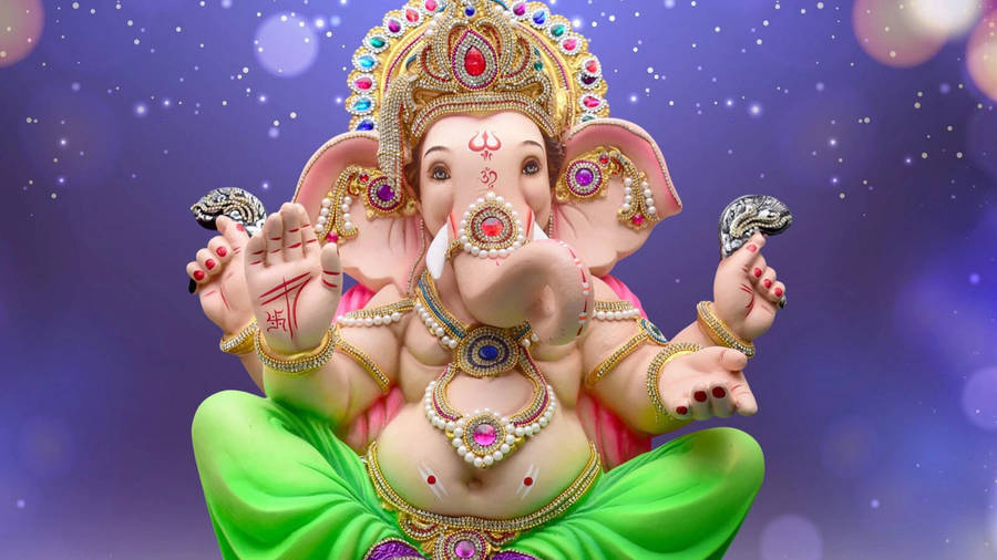 Purple Ganesh Full Hd Wallpaper