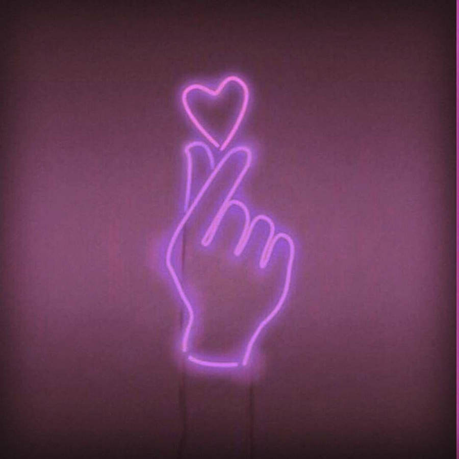 Purple Hand Heart Wallpaper
