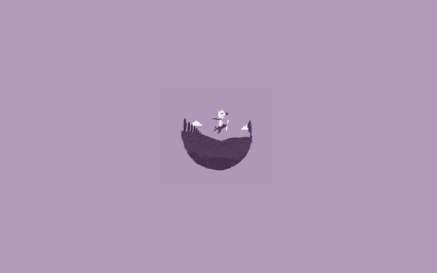 Purple Landscape Minimalist Aesthetic Laptop Vector Wallpaper