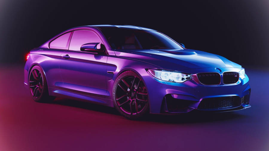 Purple Light On Blue Bmw Wallpaper