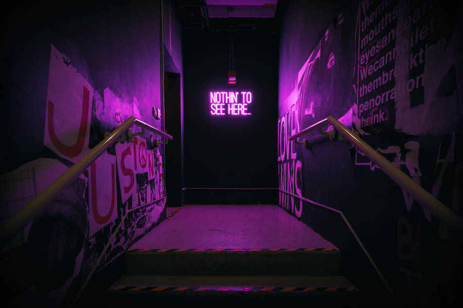 Purple Light Signage Wallpaper