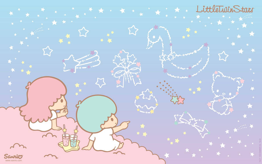 Purple Little Twins Stars Sanrio Wallpaper