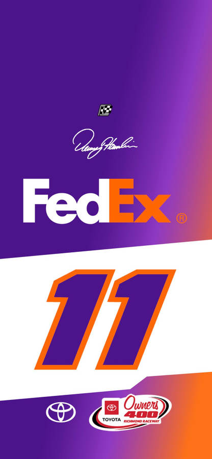 Purple Minimalist Denny Hamlin 11 Number Wallpaper