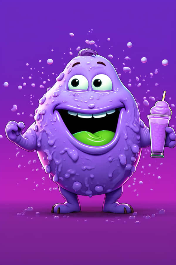 Purple Monster Smoothie Grimace Wallpaper