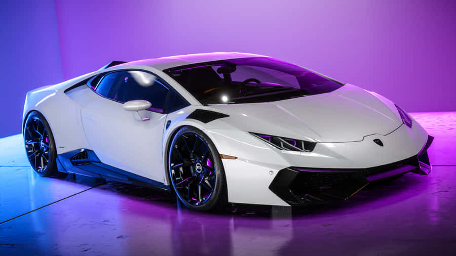 Purple Neon Lamborghini Wallpaper