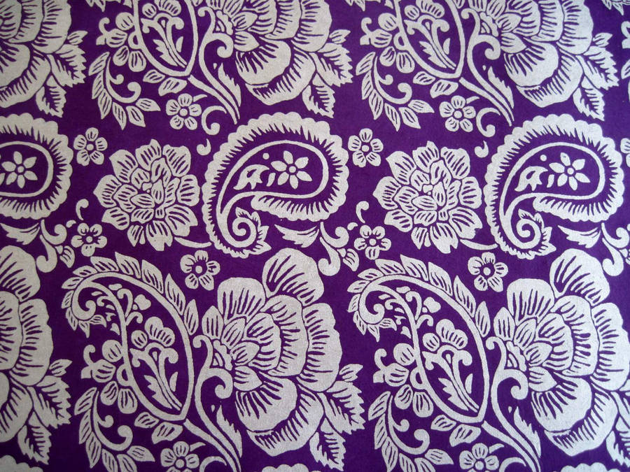 Purple Paisley Print Wallpaper