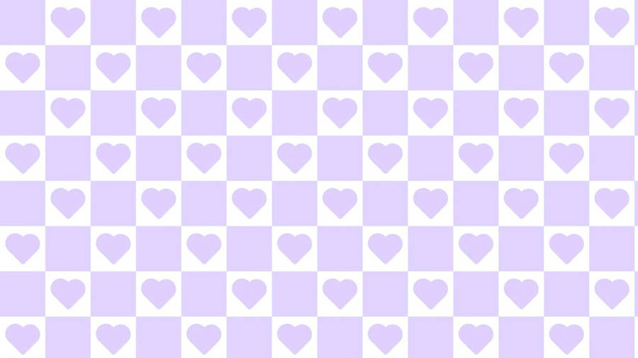 Purple Pastel Aesthetic Checkers Hearts Wallpaper